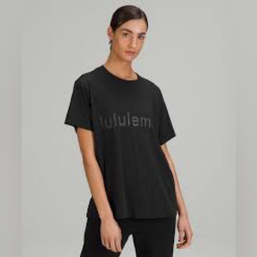 lululemon athletica Black Short Sleeve Logo Tee